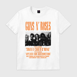 Футболка хлопковая мужская GUNS-N-ROSES АФИША, цвет: белый