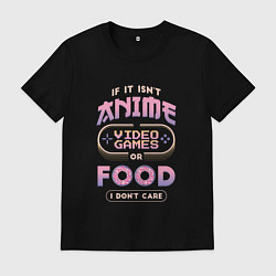 Футболка хлопковая мужская Anime Food Video Games, цвет: черный