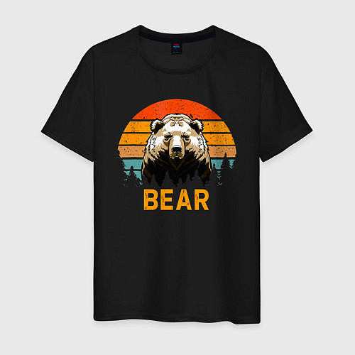 Мужская футболка BEAR МЕДВЕДЬ / Черный – фото 1