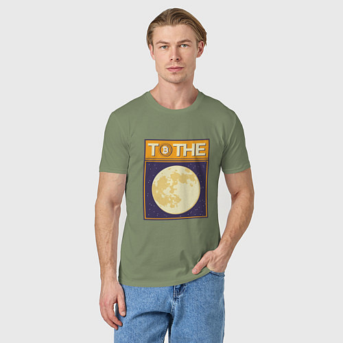 Мужская футболка Биткоин до Луны Bitcoint to the Moon / Авокадо – фото 3