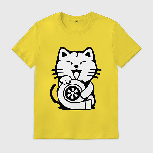 Мужская футболка JDM Cat & Engine Japan / Желтый – фото 1
