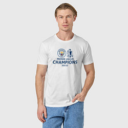 Футболка хлопковая мужская MANCHESTER CITY CHAMPIONS 202122, цвет: белый — фото 2