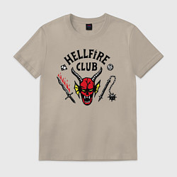 Футболка хлопковая мужская Hellfire Club Stranger Things 4, цвет: миндальный