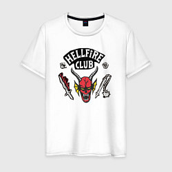 Футболка хлопковая мужская Hellfire Club Sticker Stranger Things 4, цвет: белый