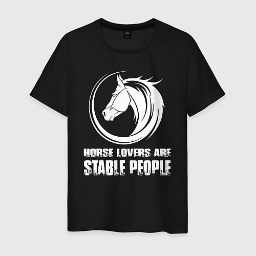 Мужская футболка Любители лошадей стойкие люди / Черный – фото 1