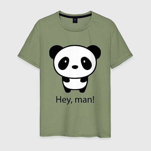 Мужская футболка Эй, чувак! Панда Hey, man! Panda / Авокадо – фото 1