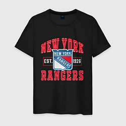 Футболка хлопковая мужская NY RANGERS NHL НЬЮ-ЙОРК РЕЙНДЖЕРС, цвет: черный