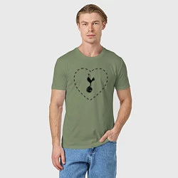 Футболка хлопковая мужская Лого Tottenham в сердечке, цвет: авокадо — фото 2