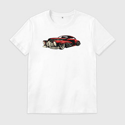 Футболка хлопковая мужская Retro car ретро-автомобиль, цвет: белый