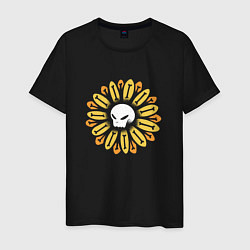 Футболка хлопковая мужская Череп Подсолнух Sunflower Skull, цвет: черный