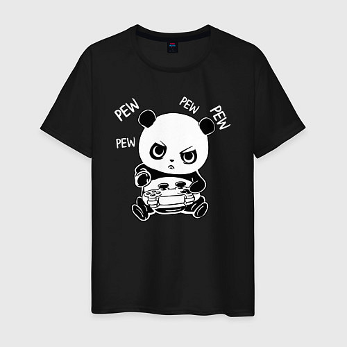 Мужская футболка Панда геймер / Черный – фото 1