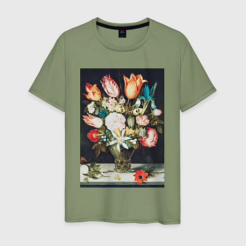 Мужская футболка Flowers in a Glass Букет цветов / Авокадо – фото 1