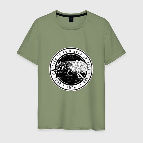 Мужская футболка Волк Одина Odin Wolf / Авокадо – фото 1