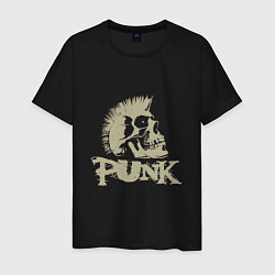 Футболка хлопковая мужская Punk Skull, цвет: черный