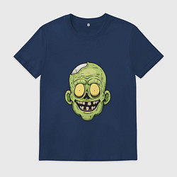Футболка хлопковая мужская Весёлый Зомби, цвет: тёмно-синий