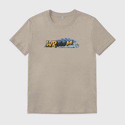 Футболка хлопковая мужская Поддай газу, цвет: миндальный