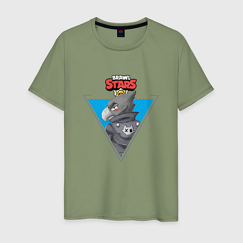 Мужская футболка Ворон в треугольнике из бравл старс / Авокадо – фото 1