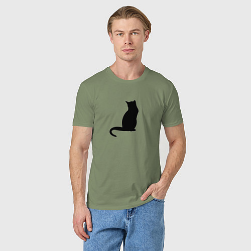 Мужская футболка Black kitten / Авокадо – фото 3