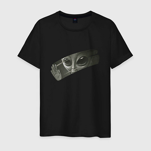 Мужская футболка Инопланетянин передает привет вам / Черный – фото 1
