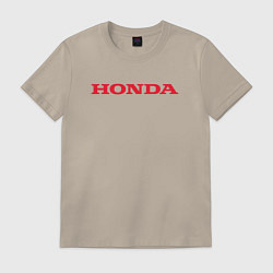 Футболка хлопковая мужская HONDA ХОНДА LOGO спина, цвет: миндальный