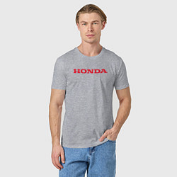 Футболка хлопковая мужская HONDA ХОНДА LOGO спина, цвет: меланж — фото 2