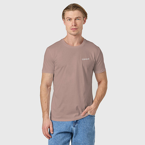 Мужская футболка Chaoseum White mini logo / Пыльно-розовый – фото 3
