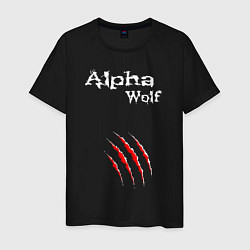 Футболка хлопковая мужская Alpha Wolf Альфа Волк, цвет: черный