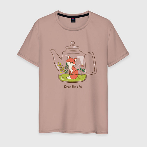 Мужская футболка Smart like a fox / Пыльно-розовый – фото 1