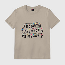 Футболка хлопковая мужская STRANGER THINGS ALPHABET, цвет: миндальный