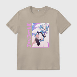 Футболка хлопковая мужская 7 марта art Honakai star rail, цвет: миндальный