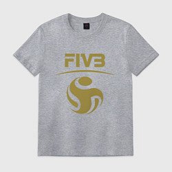 Футболка хлопковая мужская FIVB ВОЛЕЙБОЛ ЛОГО, цвет: меланж