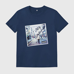 Футболка хлопковая мужская WHATS THE STORY MORNING GLORY с автографом, цвет: тёмно-синий