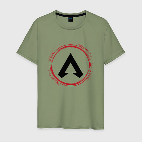 Мужская футболка Символ Apex Legends и красная краска вокруг / Авокадо – фото 1
