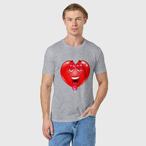 Мужская футболка THE HEART IN LOVE / Меланж – фото 3