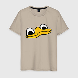Футболка хлопковая мужская Утиная моська duck face, цвет: миндальный
