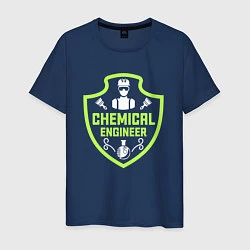 Футболка хлопковая мужская Инженер-химик, цвет: тёмно-синий