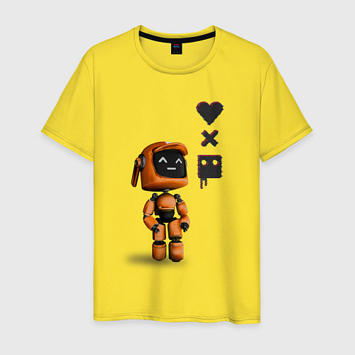Мужская футболка Оранжевый робот с логотипом LDR / Желтый – фото 1