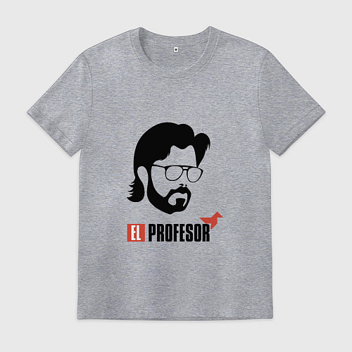 Мужская футболка Money Heist - El Professor / Меланж – фото 1