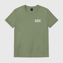 Футболка хлопковая мужская Босс White, цвет: авокадо