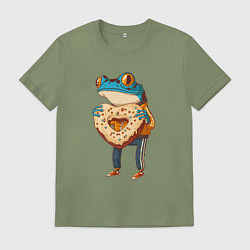 Футболка хлопковая мужская Пряничная лягушка, цвет: авокадо