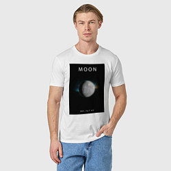 Футболка хлопковая мужская Moon Луна Space collections, цвет: белый — фото 2