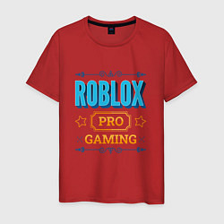 Футболка хлопковая мужская Игра Roblox PRO Gaming, цвет: красный
