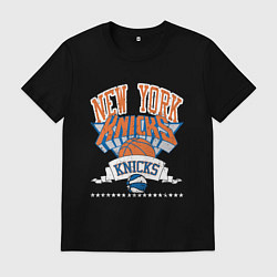Футболка хлопковая мужская NEW YORK KNIKS NBA, цвет: черный