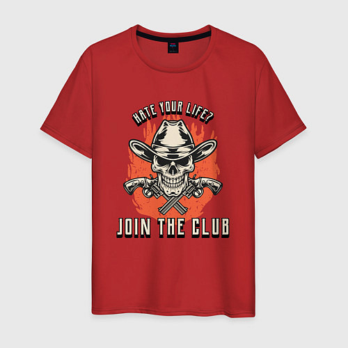 Мужская футболка Hate your life? Join the club / Красный – фото 1