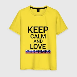 Футболка хлопковая мужская Keep calm Gudermes Гудермес, цвет: желтый