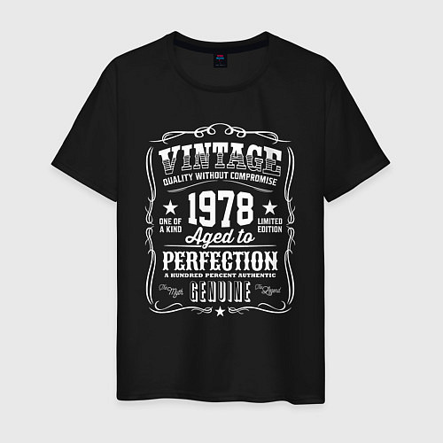 Мужская футболка Винтаж 1978 года, выдержанный до совершенства / Черный – фото 1