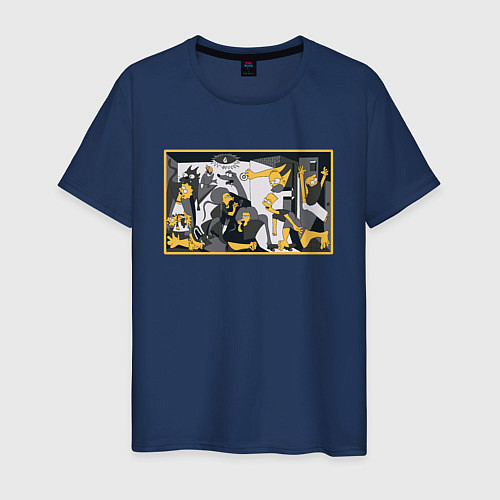 Мужская футболка Спрингфилд ГерникаСимпсоны в версии Герники / Тёмно-синий – фото 1