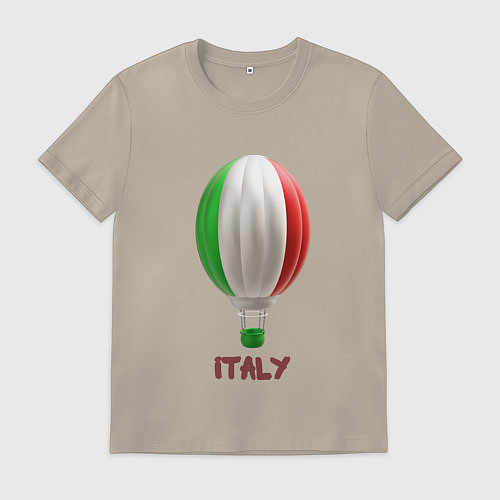 Мужская футболка 3d aerostat Italy flag / Миндальный – фото 1