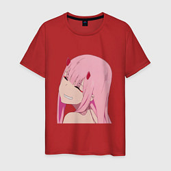 Футболка хлопковая мужская Zero Two крупный план, цвет: красный
