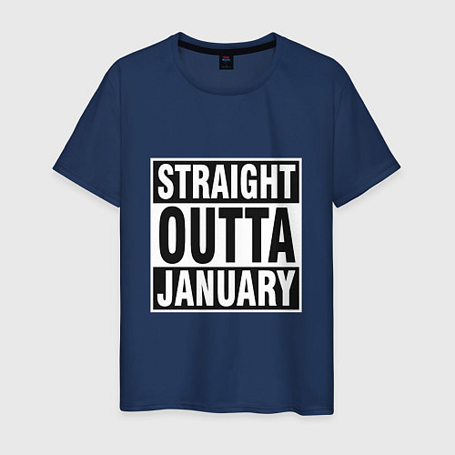 Мужская футболка Прямо из января / Тёмно-синий – фото 1